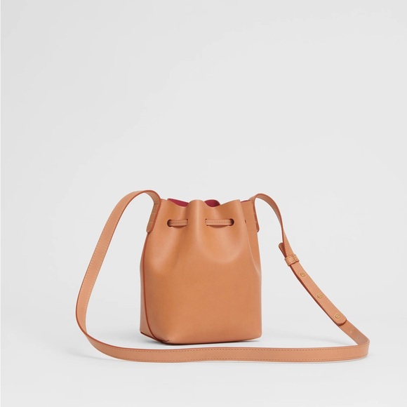 Mansur Gavriel Mini Mini Bucket Bag Tan with Pink Interior - Picture 11 of 14